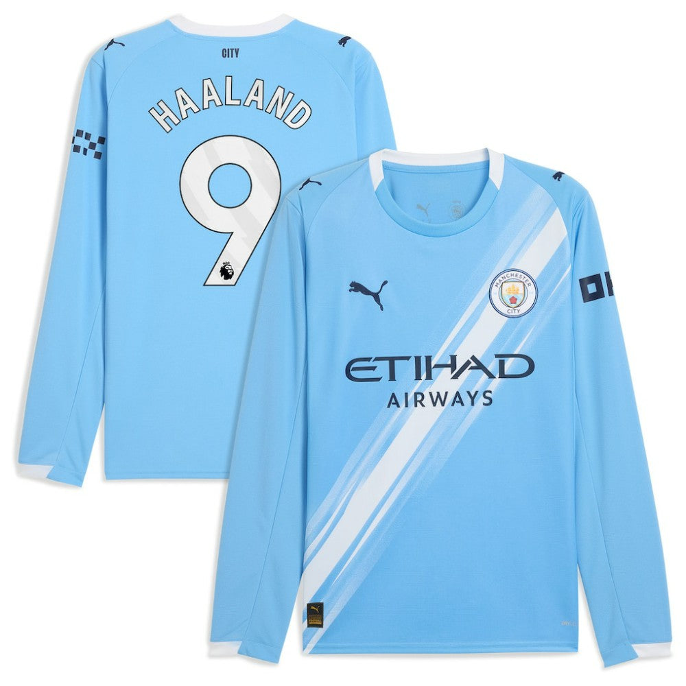 Erling Haaland Manchester City 2025/26 Home Replica Long Sleeve Player Jersey - Sky Blue outlet