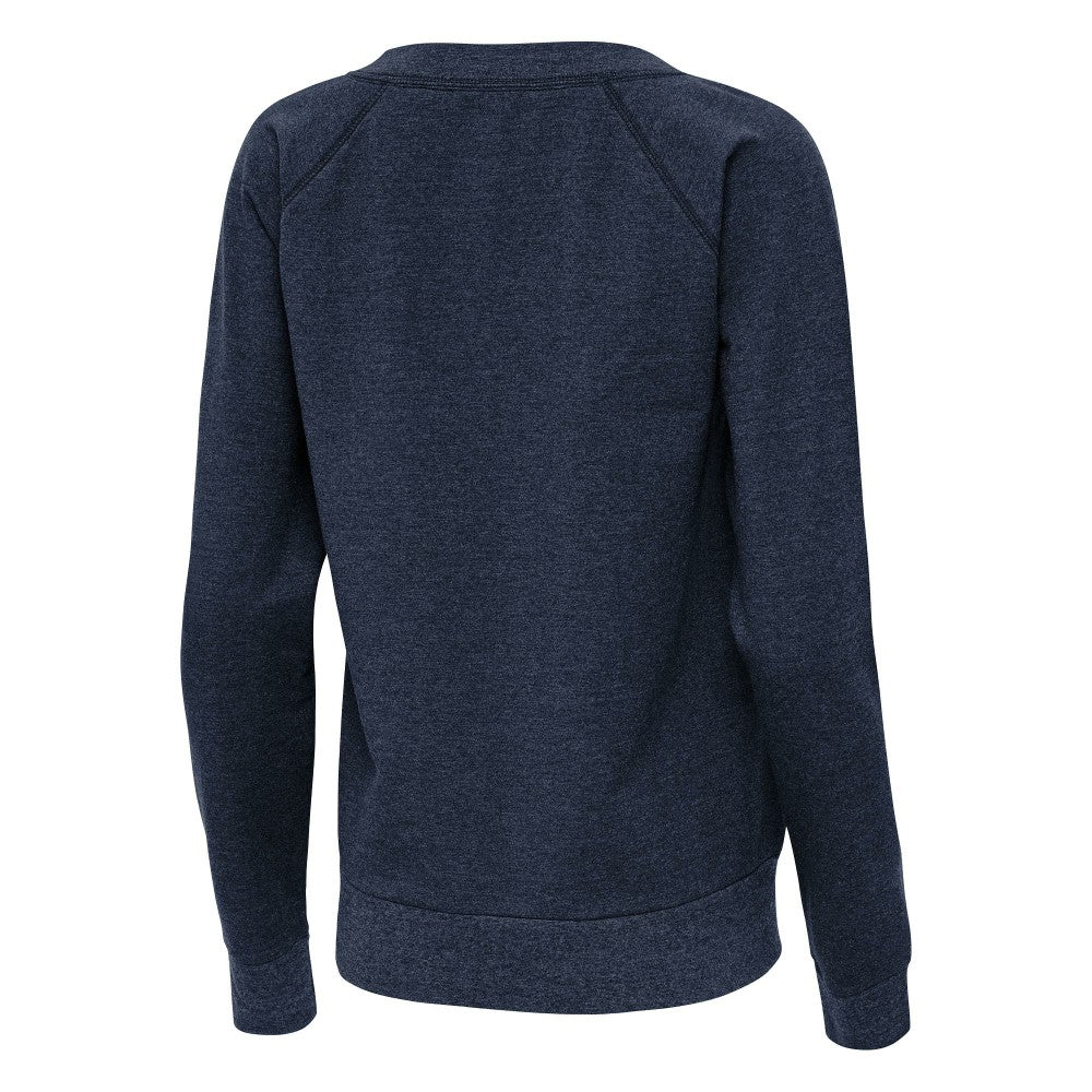 Minnesota Twins Antigua Women's Varsity Tri-Blend V-Neck Long Sleeve T-Shirt Heather Navy