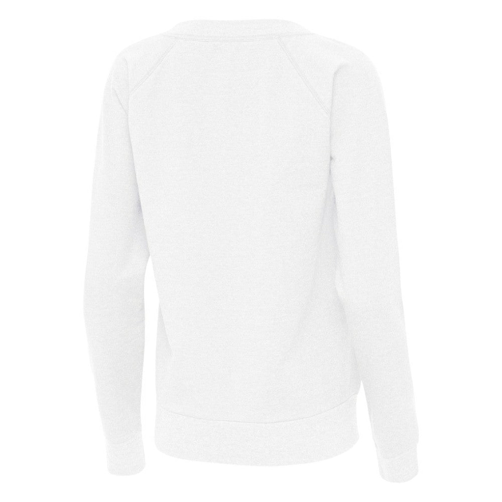 Texas Rangers Antigua Women's Varsity Tri-Blend V-Neck Long Sleeve T-Shirt White