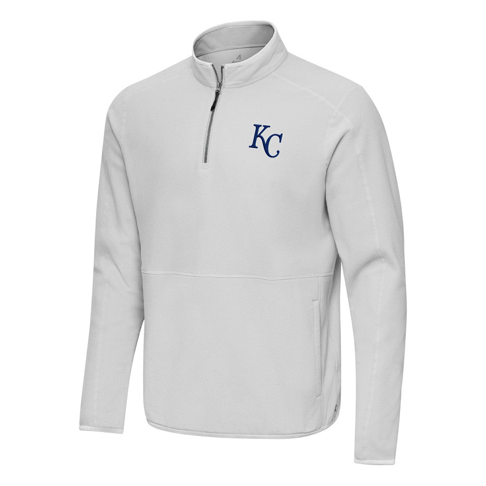 Kansas City Royals Antigua Step Up Quarter-Zip Pullover Gray
