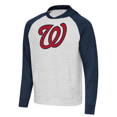 Washington Nationals Antigua Urgent Pullover Hoodie Heather Navy/Gray