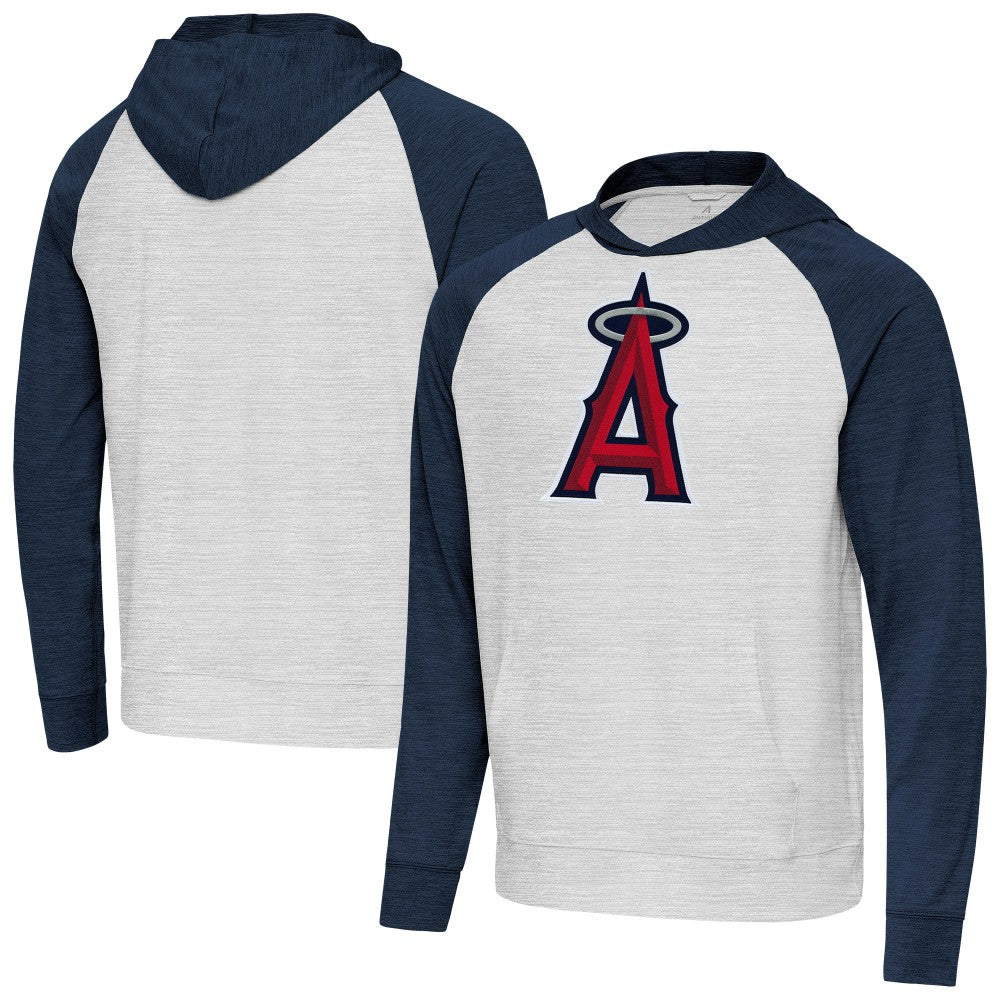 Los Angeles Angels Antigua Urgent Pullover Hoodie Heather Navy/Gray