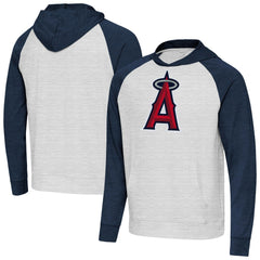 Los Angeles Angels Antigua Urgent Pullover Hoodie Heather Navy/Gray