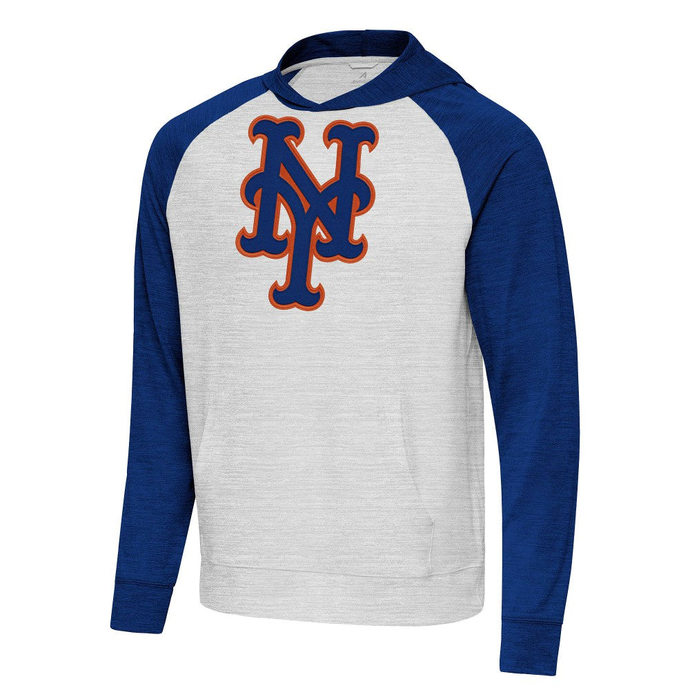 New York Mets Antigua Urgent Pullover Hoodie Royal/Gray