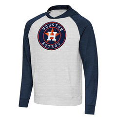 Houston Astros Antigua Urgent Pullover Hoodie Heather Navy/Gray