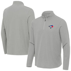 Toronto Blue Jays Antigua Sync Tri-Blend Quarter-Zip Pullover Heather Gray