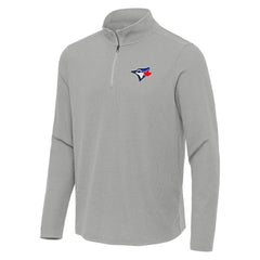 Toronto Blue Jays Antigua Sync Tri-Blend Quarter-Zip Pullover Heather Gray