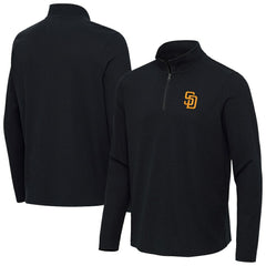 San Diego Padres Antigua Sync Tri-Blend Quarter-Zip Pullover Heather Black