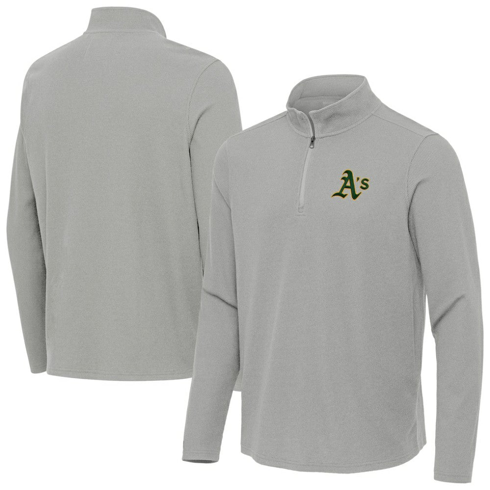 Athletics Antigua Sync Tri-Blend Quarter-Zip Pullover Heather Gray