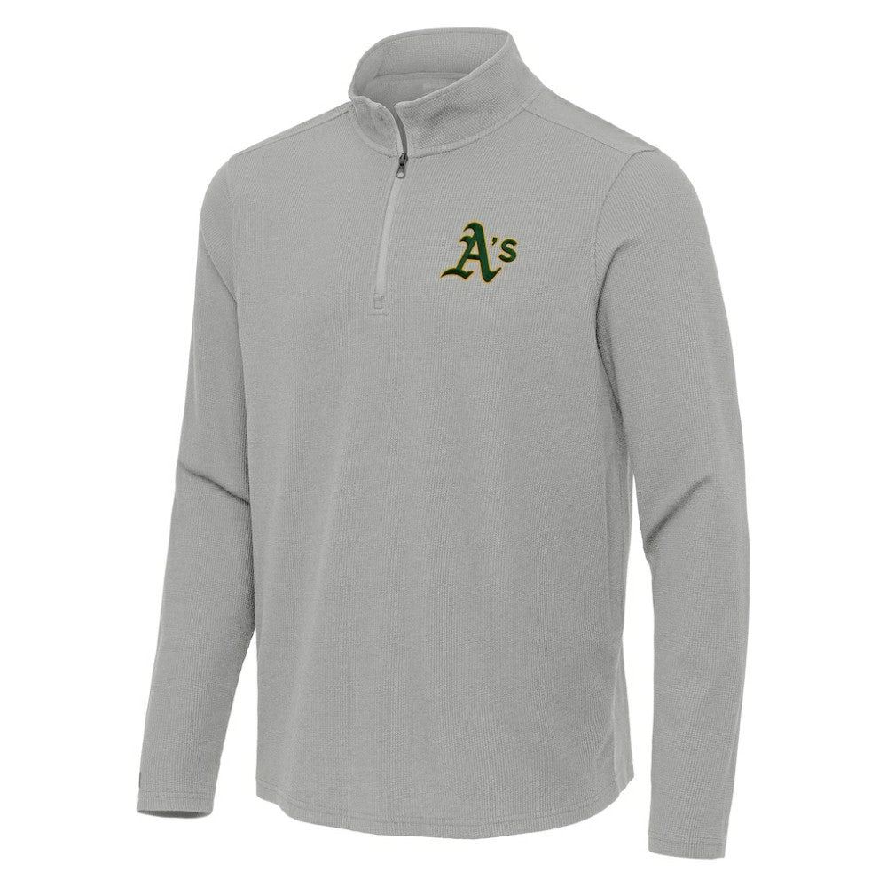 Athletics Antigua Sync Tri-Blend Quarter-Zip Pullover Heather Gray