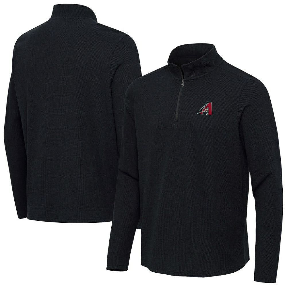 Arizona Diamondbacks Antigua Sync Tri-Blend Quarter-Zip Pullover Heather Black