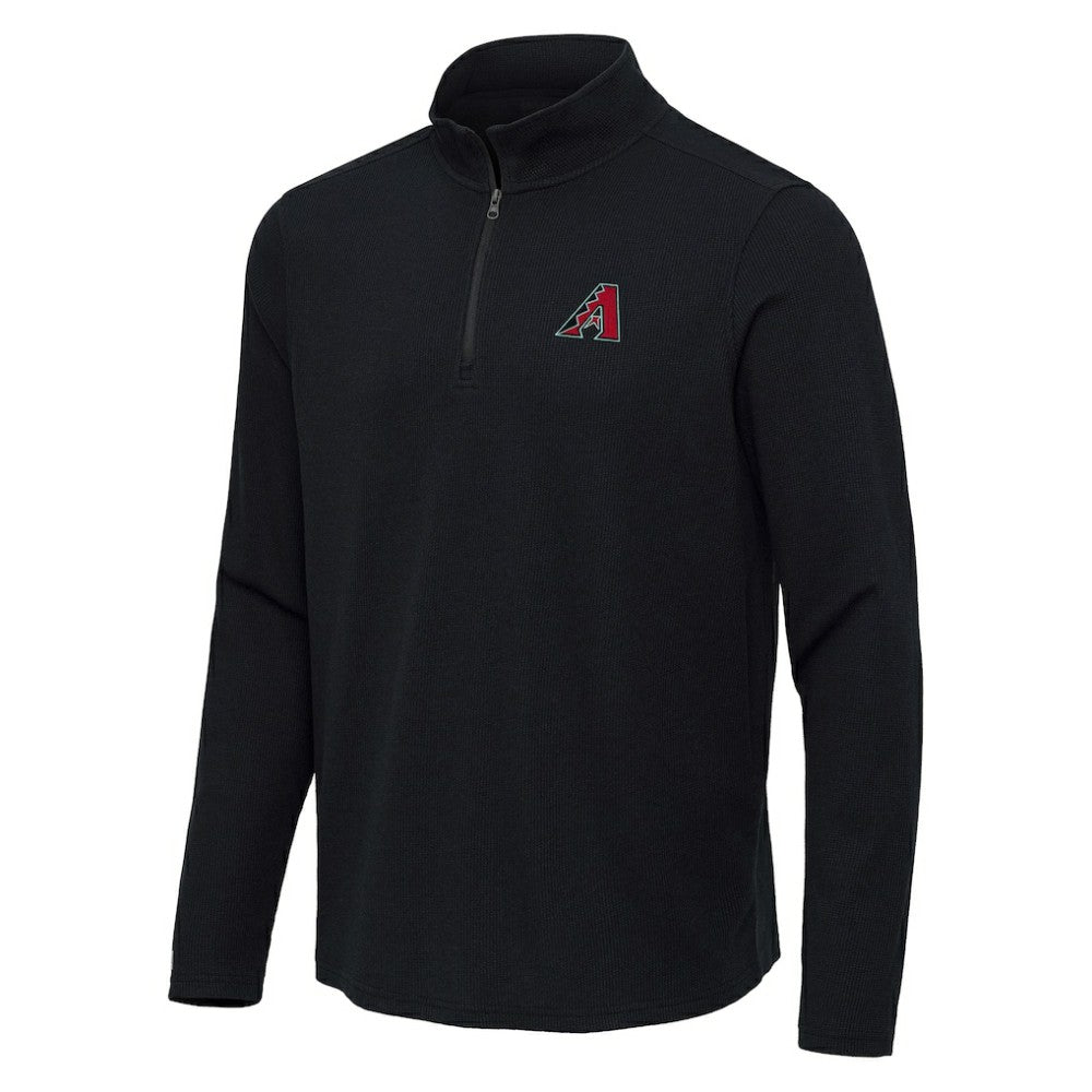 Arizona Diamondbacks Antigua Sync Tri-Blend Quarter-Zip Pullover Heather Black