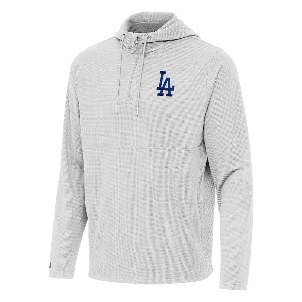 Los Angeles Dodgers Antigua Connected Quarter-Zip Pullover Hoodie Gray