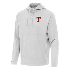 Texas Rangers Antigua Connected Quarter-Zip Pullover Hoodie Gray