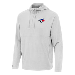 Toronto Blue Jays Antigua Connected Quarter-Zip Pullover Hoodie Gray
