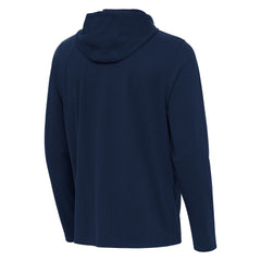 Milwaukee Brewers Antigua Connected Quarter-Zip Pullover Hoodie Navy