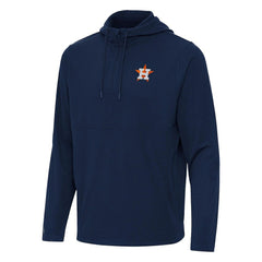 Houston Astros Antigua Connected Quarter-Zip Pullover Hoodie Navy