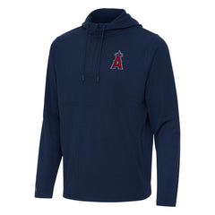 Los Angeles Angels Antigua Connected Quarter-Zip Pullover Hoodie Navy