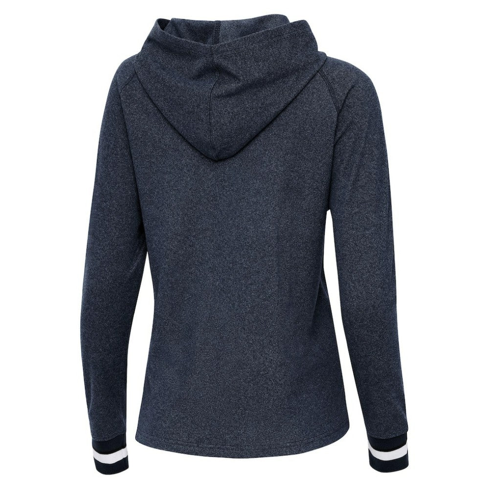 Seattle Mariners Antigua Women's Trek Pullover Hoodie Heather Navy