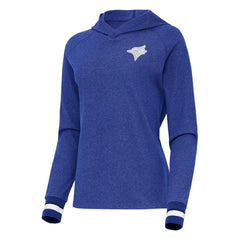 Toronto Blue Jays Antigua Women's Trek Pullover Hoodie Heather Royal