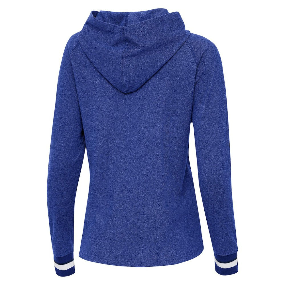 Toronto Blue Jays Antigua Women's Trek Pullover Hoodie Heather Royal