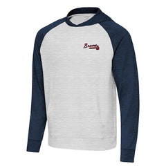 Atlanta Braves Antigua Urgent Pullover Hoodie Heather Navy/Gray