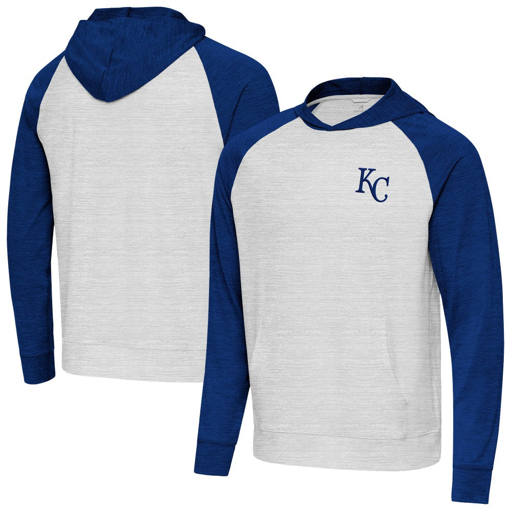 Kansas City Royals Antigua Urgent Pullover Hoodie Royal/Gray