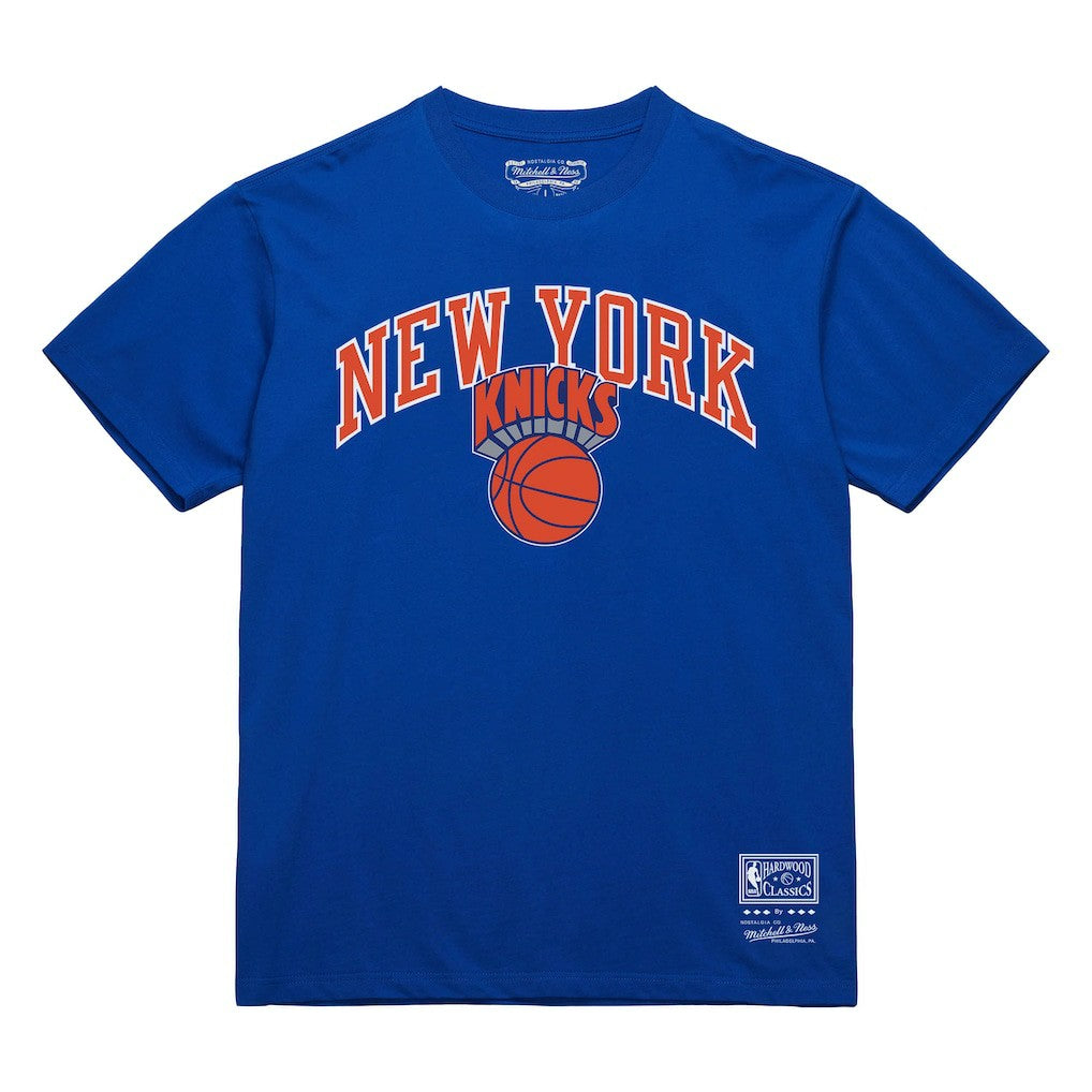 New York Knicks Hardwood Classics Vintage Logo T-Shirt - Blue for sale