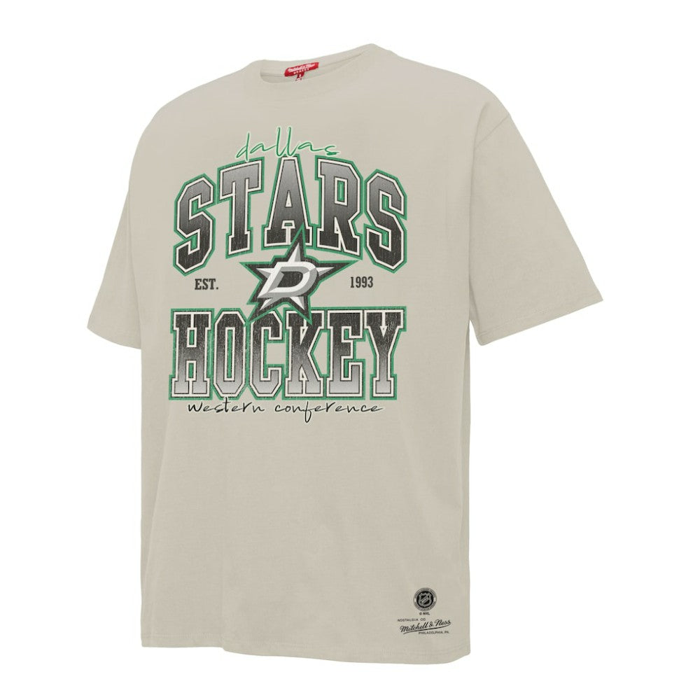 Dallas Stars Mitchell & Ness Women's Dump & Chase Boyfriend T-Shirt - Cream T-shirts