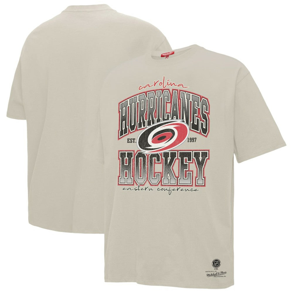 Carolina Hurricanes Mitchell & Ness Women's Dump & Chase Boyfriend T-Shirt - Cream T-shirts