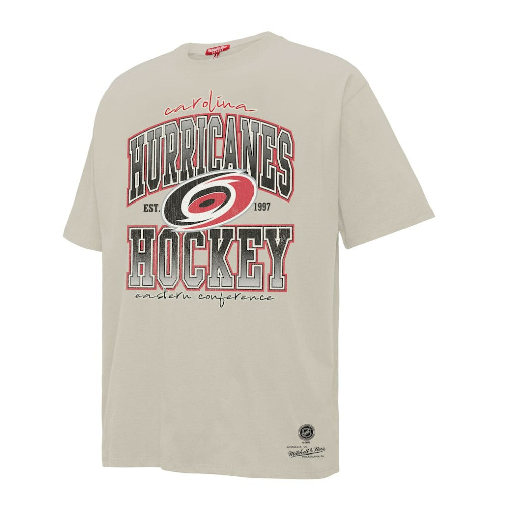 Carolina Hurricanes Mitchell & Ness Women's Dump & Chase Boyfriend T-Shirt - Cream T-shirts