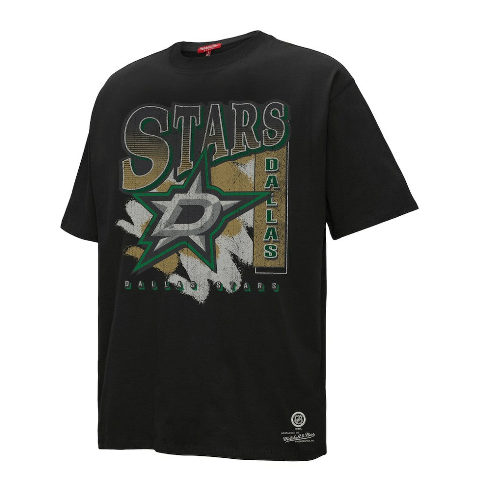 Dallas Stars Mitchell & Ness Women's Choppy Ice Boyfriend T-Shirt - Black T-shirts