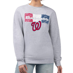 Washington Nationals Starter Women's Team Color Shading Fleece Pullover Sweatshirt Gray