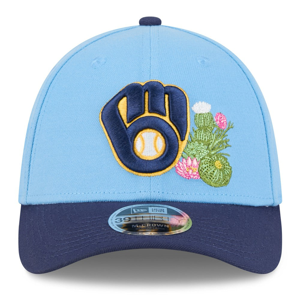 Milwaukee Brewers 2026 Spring Training M-Crown 39THIRTY Flex Hat Light Blue/Navy