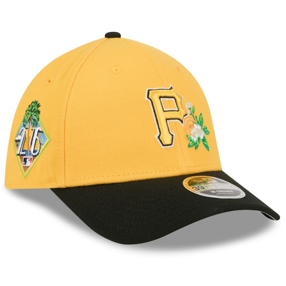 Pittsburgh Pirates 2026 Spring Training M-Crown 39THIRTY Flex Hat Gold/Black