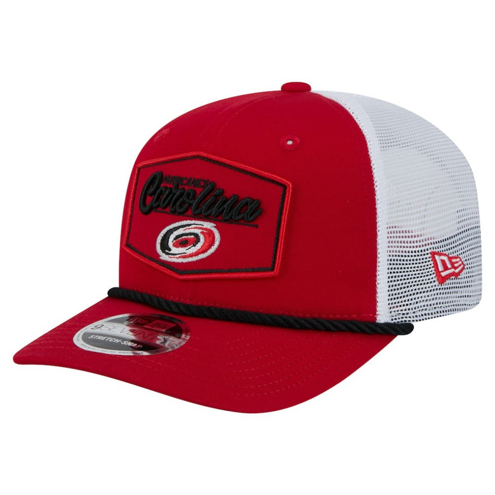 Carolina Hurricanes New Era Team Patch Basic 9SEVENTY Adjustable Trucker Hat - Red/White Hats