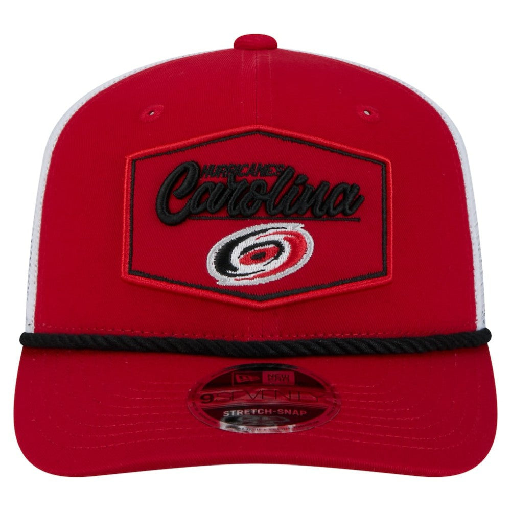 Carolina Hurricanes New Era Team Patch Basic 9SEVENTY Adjustable Trucker Hat - Red/White Hats
