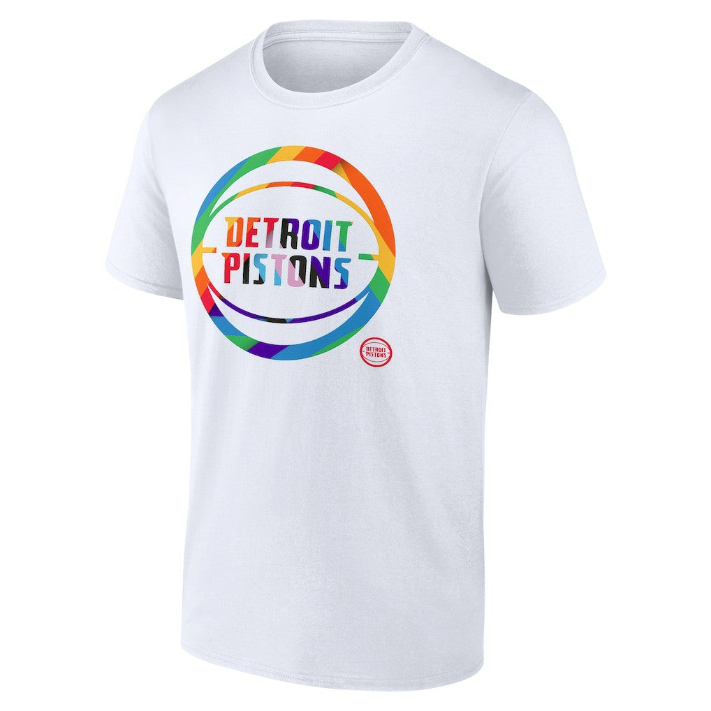 Detroit Pistons Team Logo Pride T-Shirt sale - White online