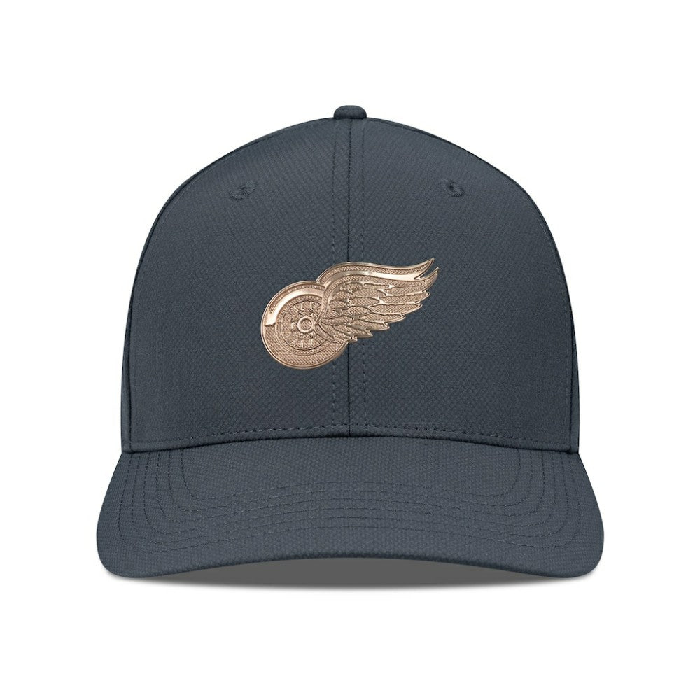 Detroit Red Wings Levelwear Rise Copper Insignia Flex Hat - Charcoal Hats