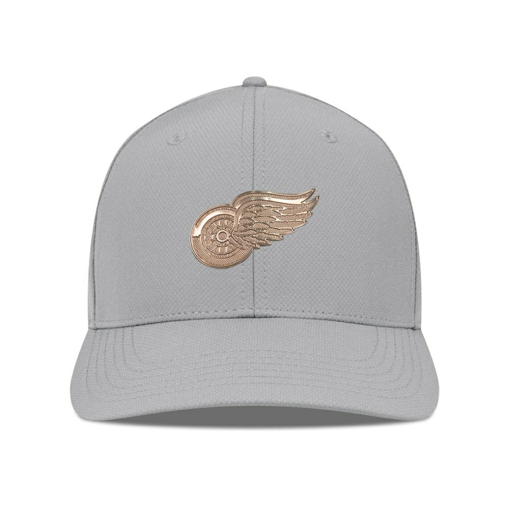 Detroit Red Wings Levelwear Rise Copper Insignia Flex Hat - Gray Hats
