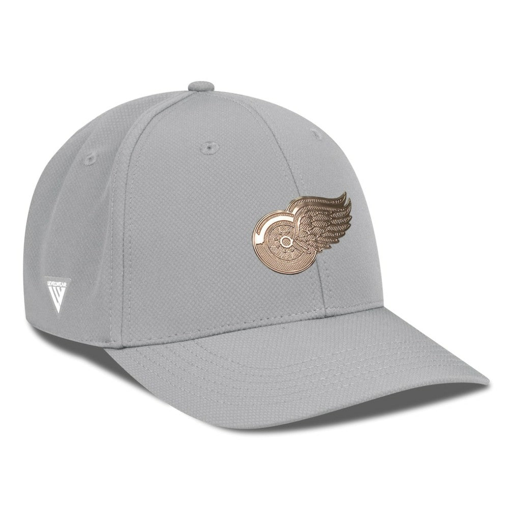 Detroit Red Wings Levelwear Rise Copper Insignia Flex Hat - Gray Hats