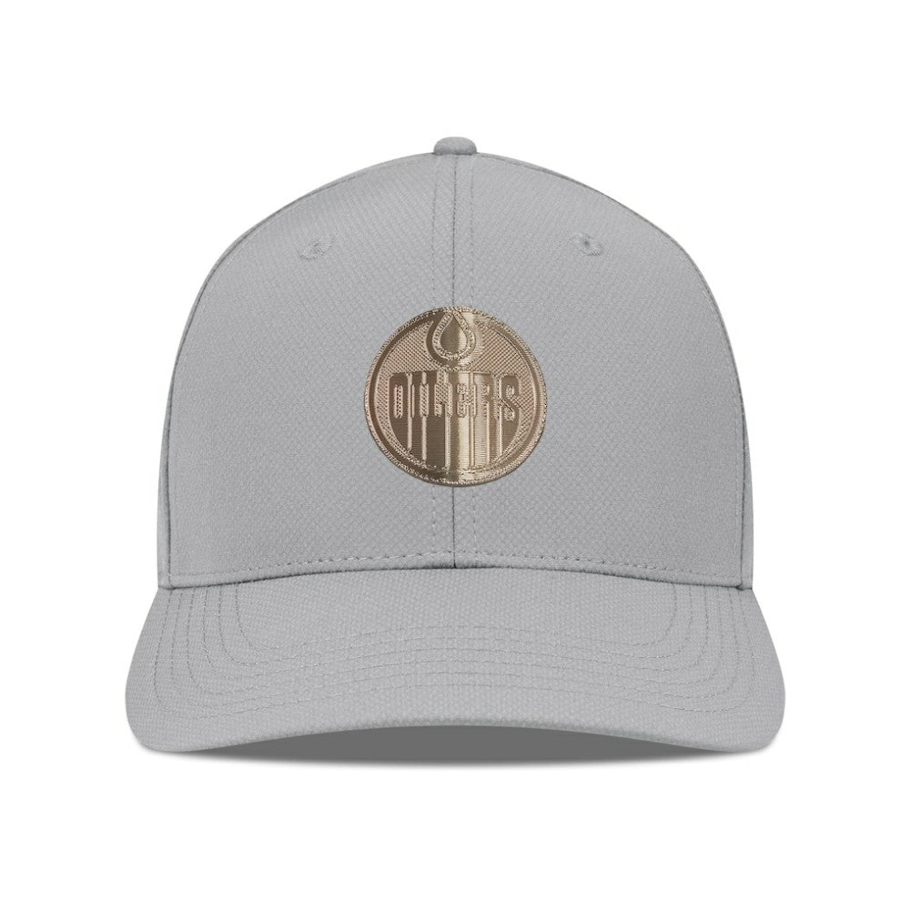 Edmonton Oilers Levelwear Rise Copper Insignia Flex Hat - Gray Hats