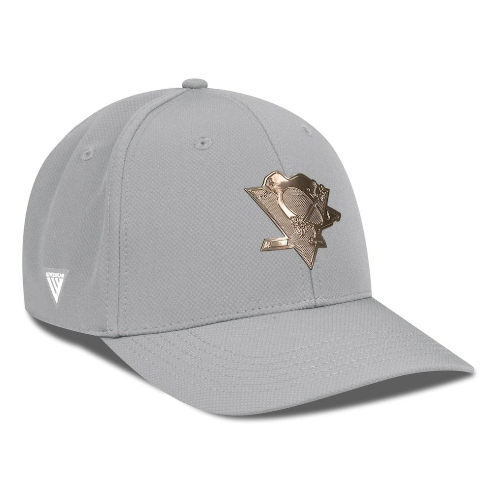 Pittsburgh Penguins Levelwear Rise Copper Insignia Flex Hat - Gray Hats