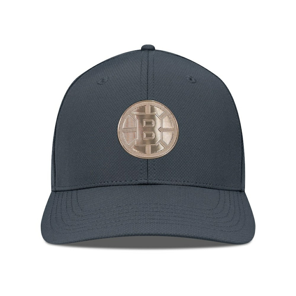 Boston Bruins Levelwear Rise Copper Insignia Flex Hat - Charcoal Hats