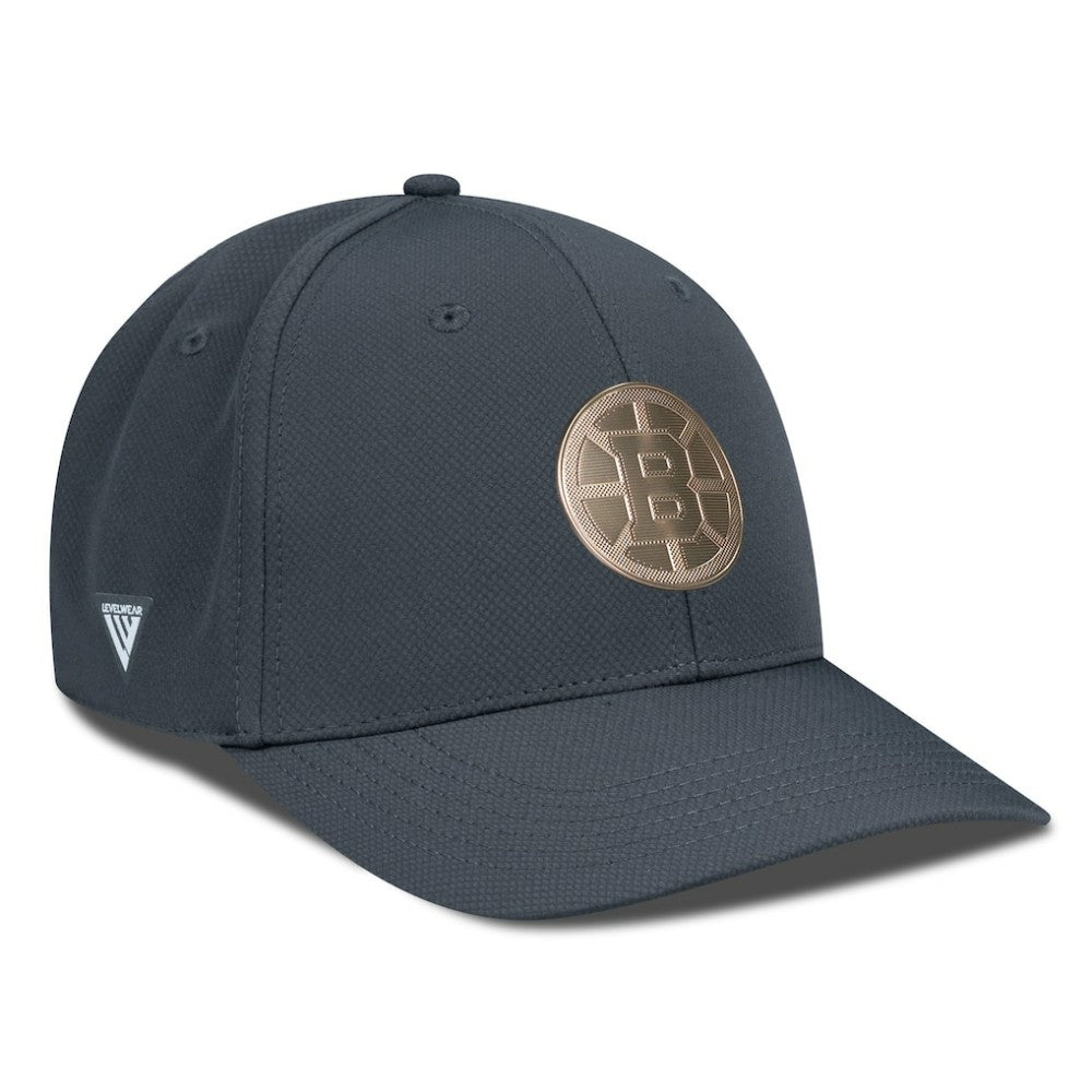 Boston Bruins Levelwear Rise Copper Insignia Flex Hat - Charcoal Hats