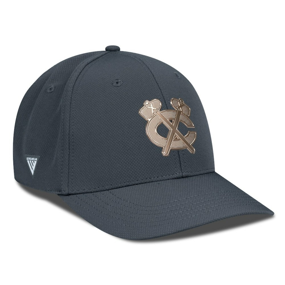 Chicago Blackhawks Levelwear Rise Copper Insignia Flex Hat - Charcoal Hats