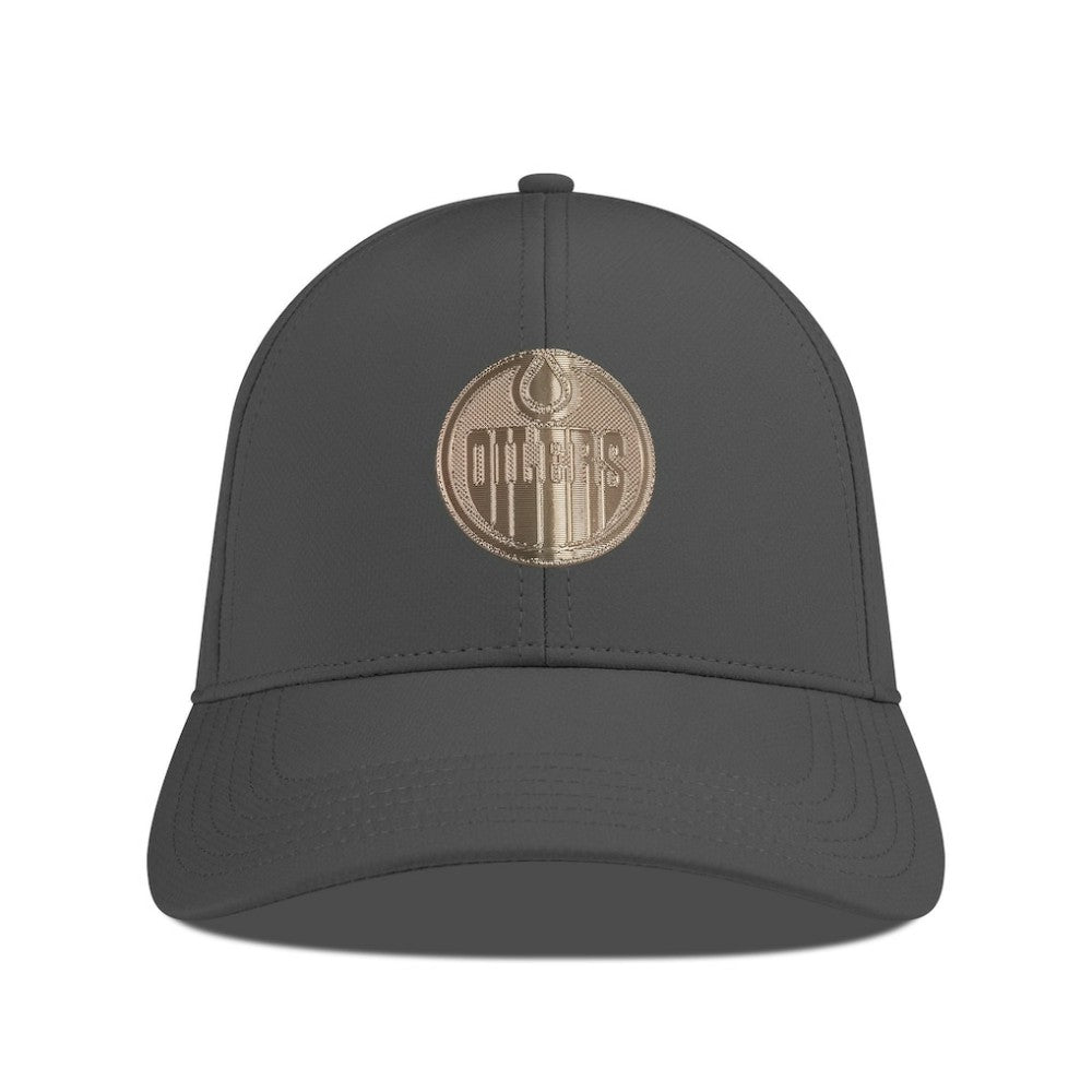 Edmonton Oilers Levelwear Ascend Copper Insignia Vented Adjustable Hat - Charcoal Hats