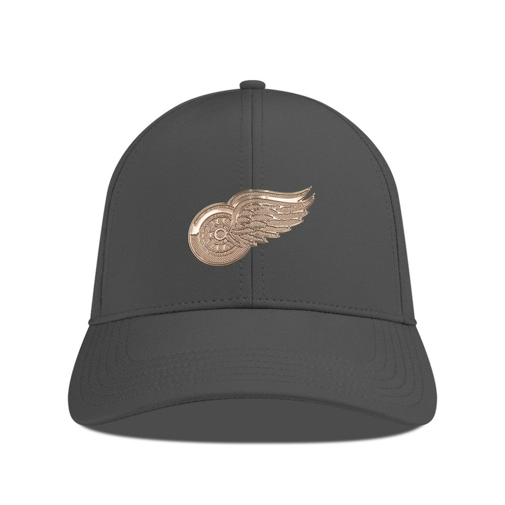 Detroit Red Wings Levelwear Ascend Copper Insignia Vented Adjustable Hat - Charcoal Hats