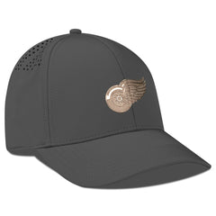 Detroit Red Wings Levelwear Ascend Copper Insignia Vented Adjustable Hat - Charcoal Hats