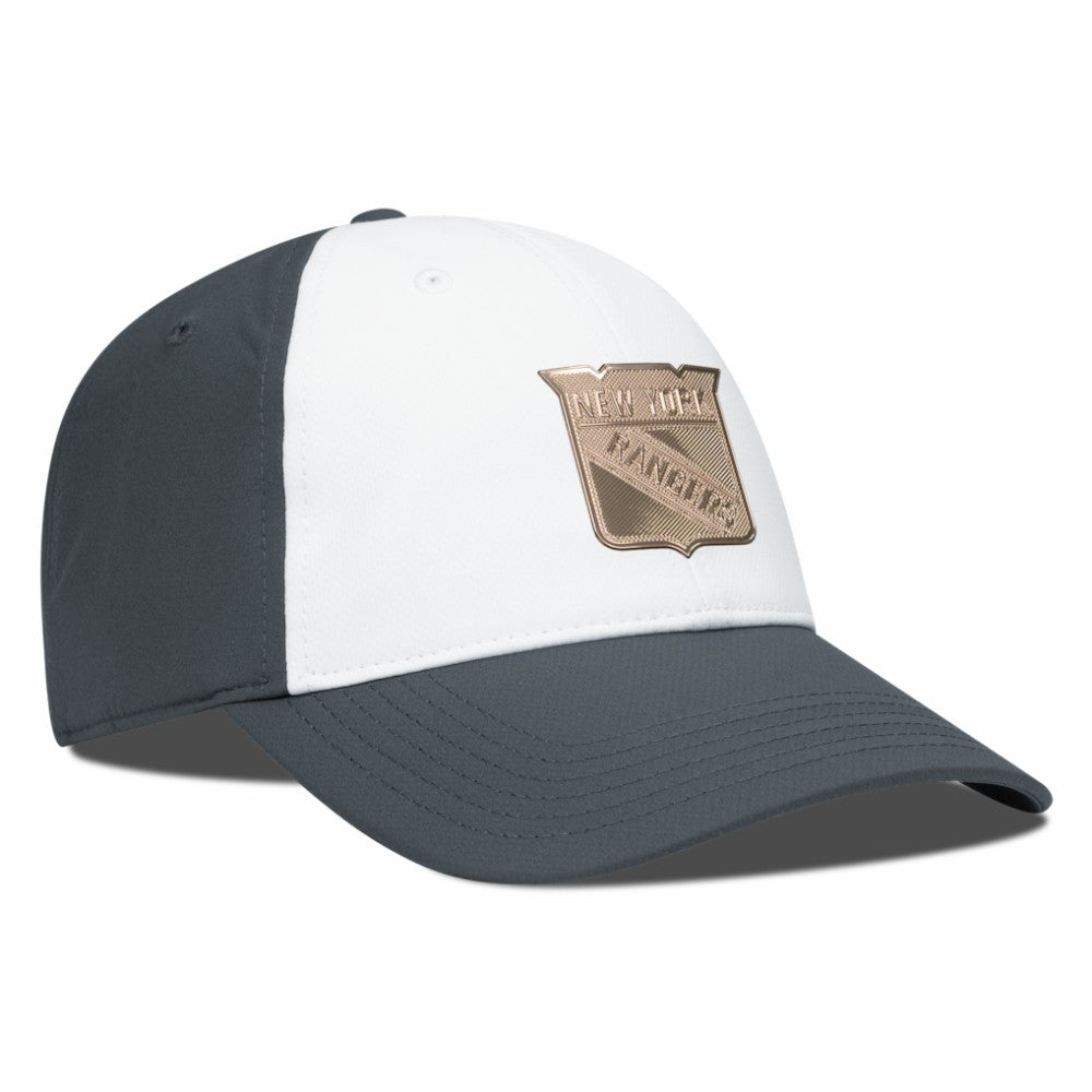 New York Rangers Levelwear Endure Copper Insignia Adjustable Hat - White/Charcoal Hats